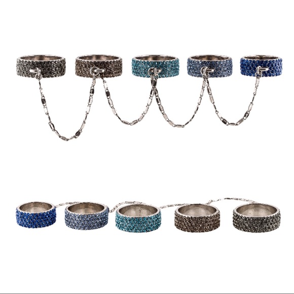 NWOT EDDIE BORGO PAVÉ CRYSTAL FIVE FINGER RING - Picture 5 of 8